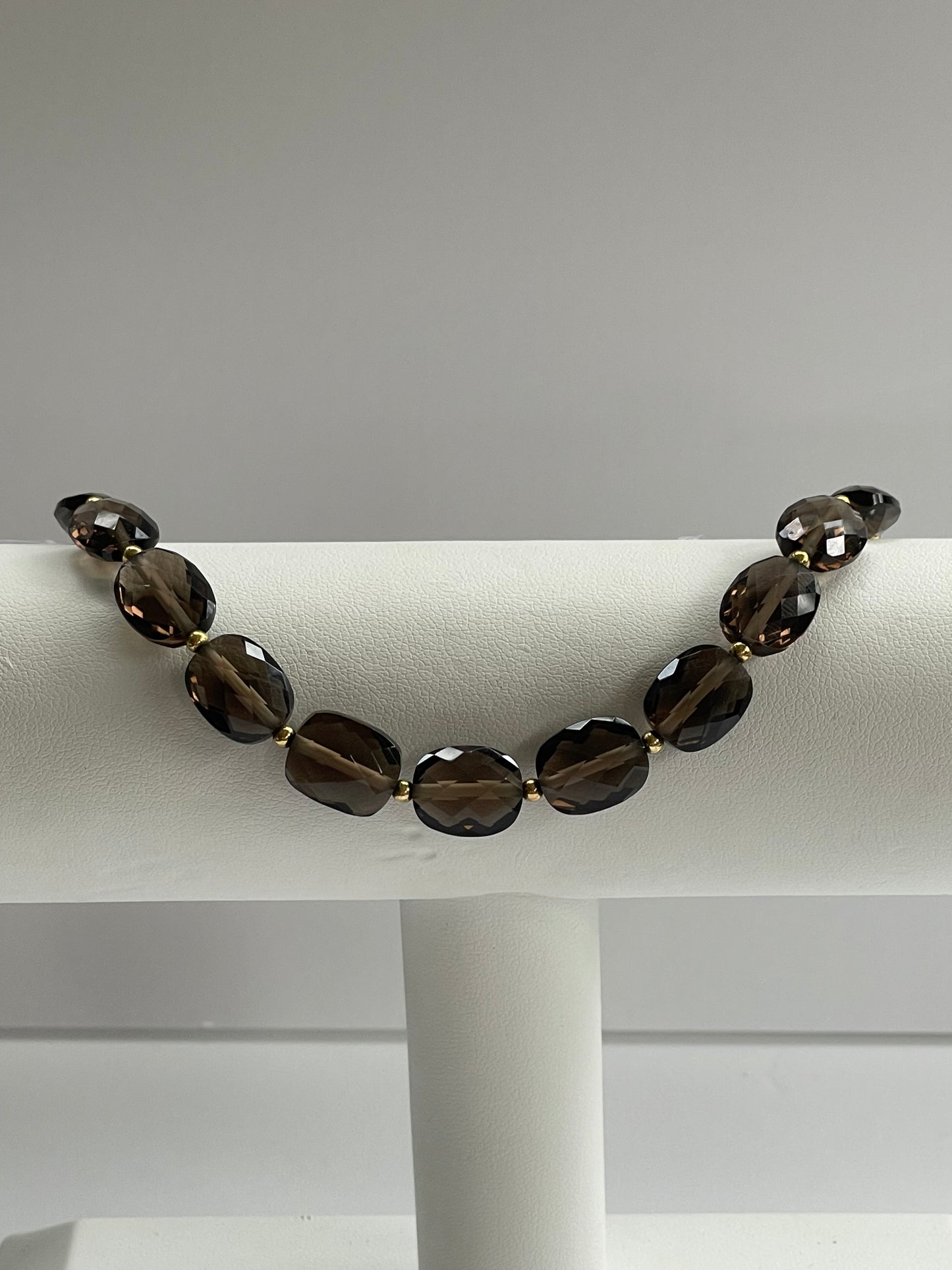 Smokey Quartz cushion cut bracelet