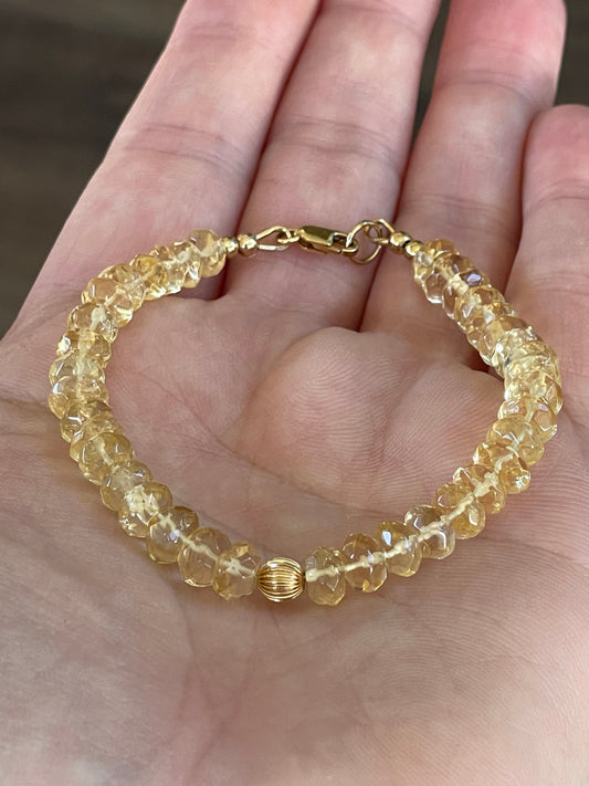 Citrine rondelle bracelet