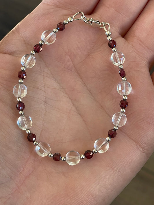 Clear Quartz and Garnet bracelet