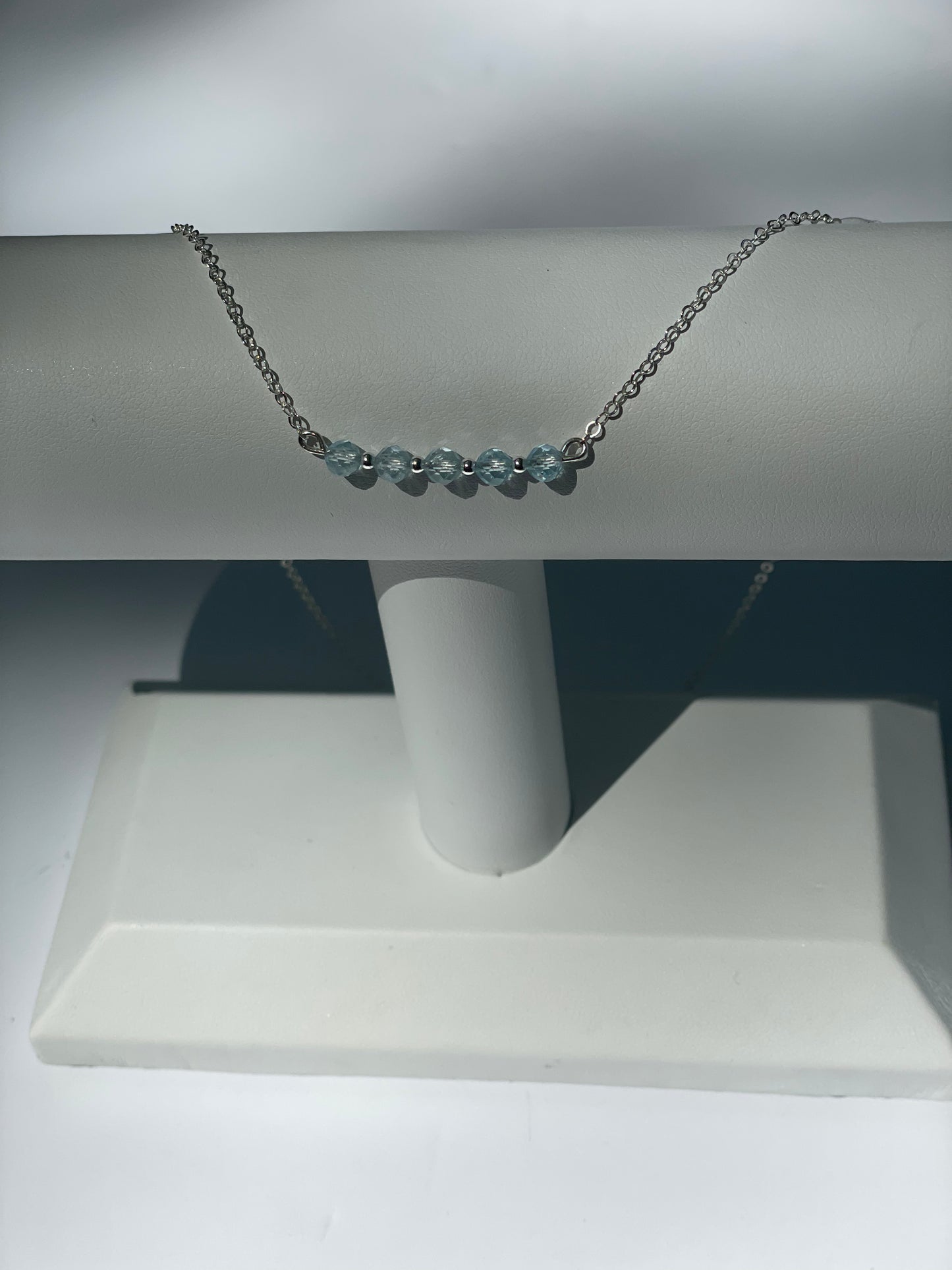 Baby blue topaz necklace