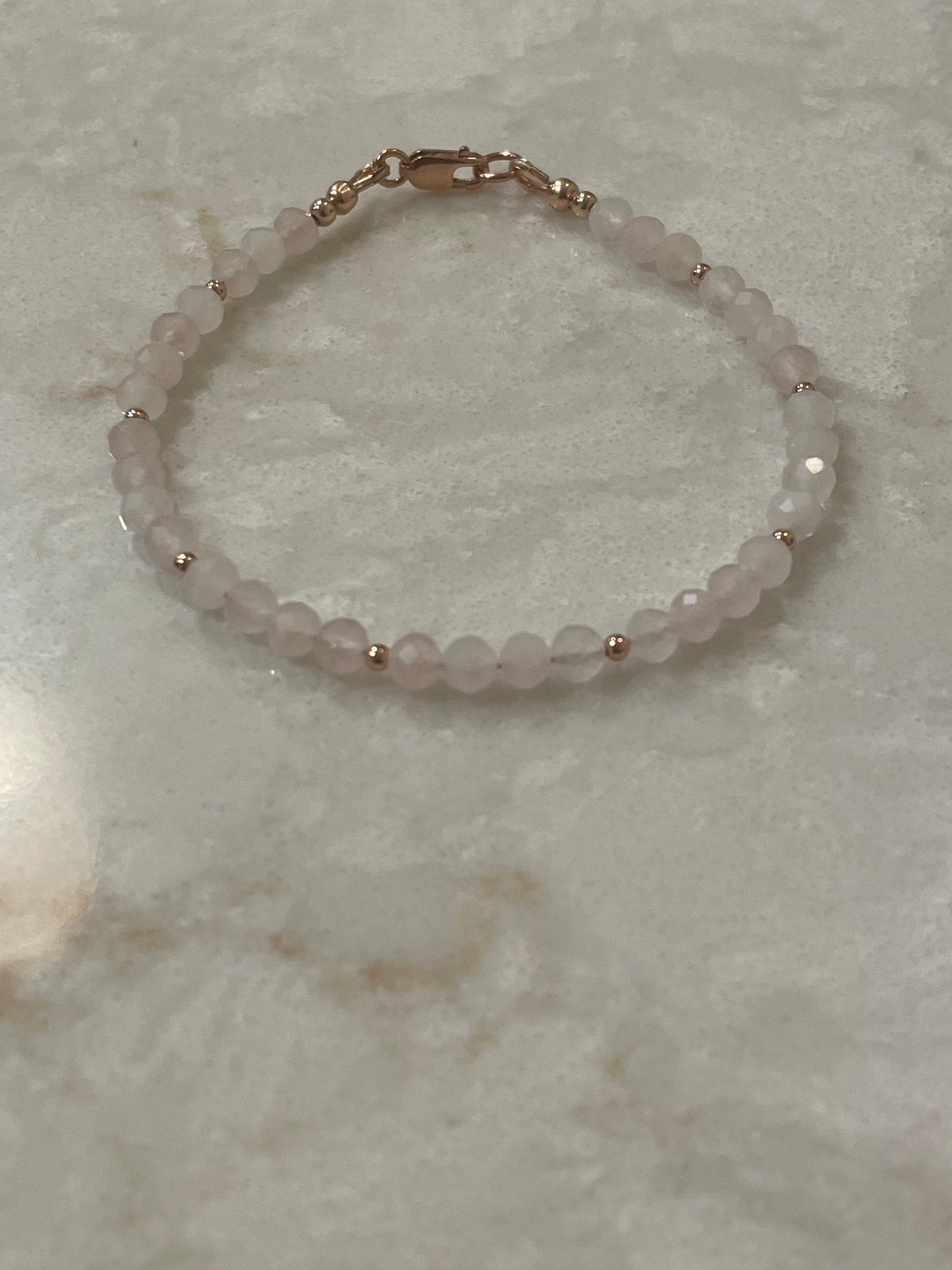 Rose quartz faceted bracelet