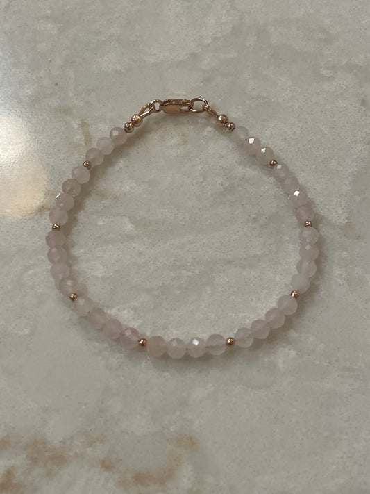 Rose quartz faceted bracelet